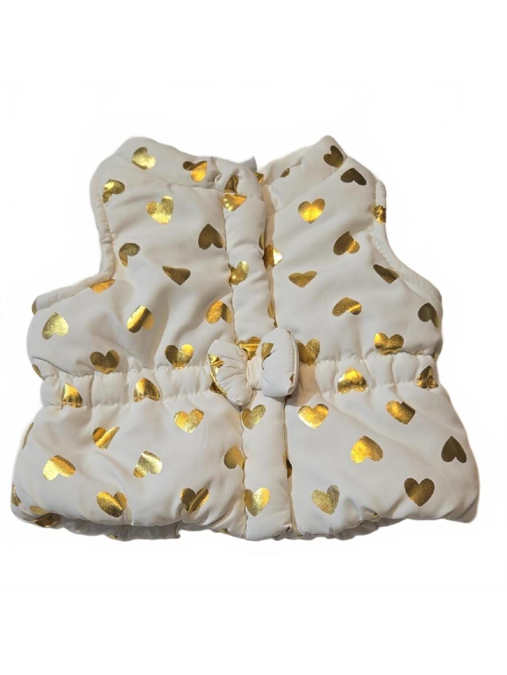 Healthtex White Vest with Gold Hearts Size Newborn